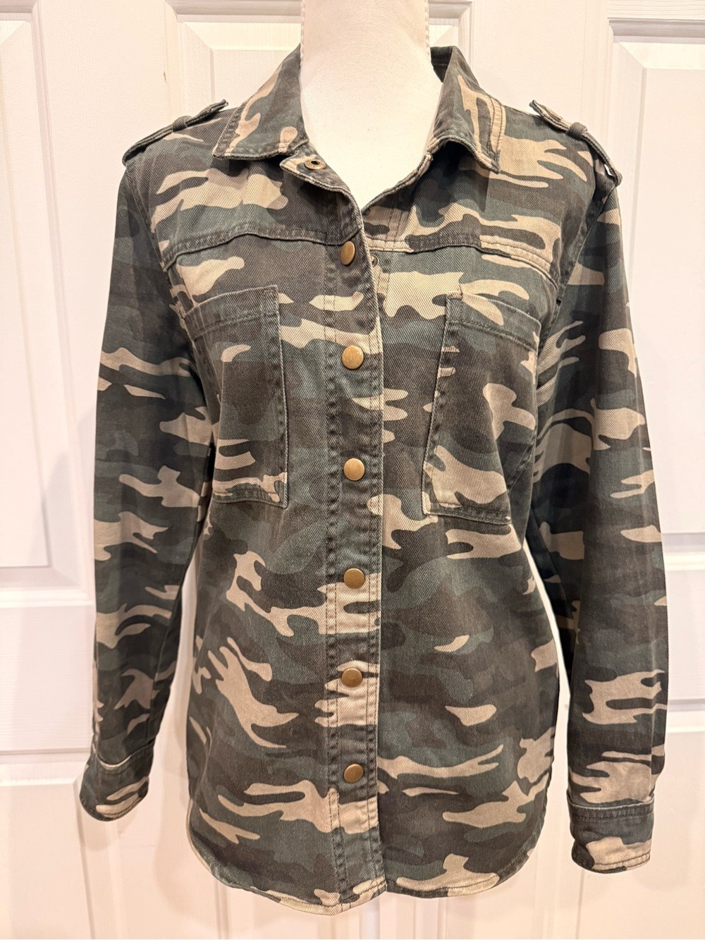 Forever 21 Camo Utility Shirt Jacket Military Shacket Medium - Picture 5 of 8